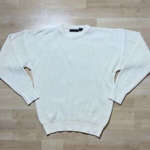Classic Cream Crewneck Sweater for Men